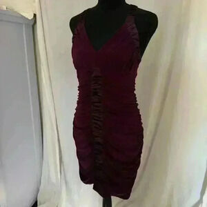 Y2k bodycon ruched cocktail dress women’s size Large dark purple whimigoth
